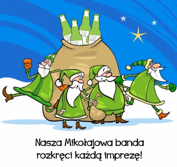 Mikołajkowy tour imprezowy z Cydrem Lubelskim Muzyka, LIFESTYLE - Sześciu specjalnie przeszkolonych i wyselekcjonowanych Mikołajów, zrywa w tym roku z tradycyjną czerwienią zarezerwowaną dla innego napoju i… przechodzi na cydrową stronę mocy! W sobotę, 6 grudnia, równo o północy pojawią się w wybranych klubach w całej Polsce.