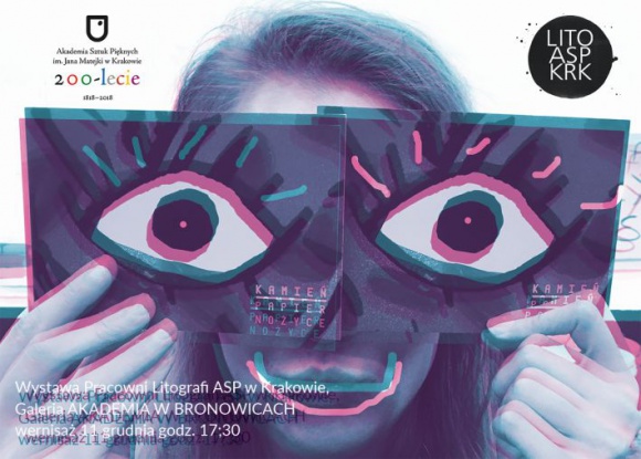 „LITO ART KRK” – nowa wystawa w Akademii w Bronowicach Sztuka, LIFESTYLE - 11 grudnia w Akademii w Bronowicach odbędzie się wernisaż wystawy „LITO ART KRK”. Miłośnicy sztuki będą mogli podziwiać prace pokazujące obecny nurt w litografii oraz przybliżające postawy twórcze najzdolniejszych studentów i kadry Pracowni Litografii ASP w Krakowie.